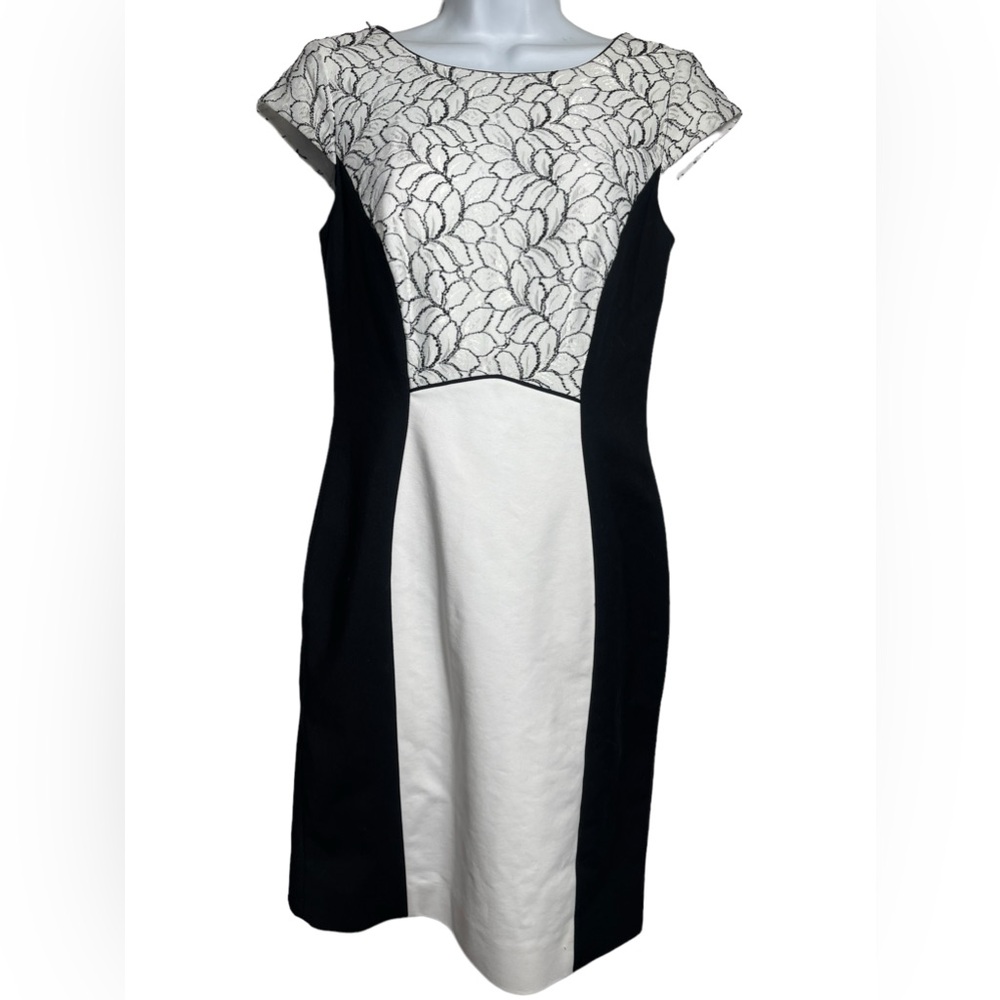 Antonio Melani dress size 4 black & white dress with beautiful embroidery 🖤🤍